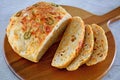 Rustic homemade jalapeÃÂ±o cheddar bread Royalty Free Stock Photo