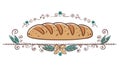 Rustic Bread Loaf Border Bakery Fresh Food Decoration Element, vector design Generative AI Royalty Free Stock Photo