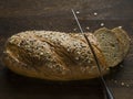Rustic bread slicing