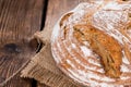 Rustic Bread on wooden background Royalty Free Stock Photo