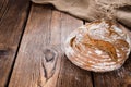 Rustic Bread on wooden background Royalty Free Stock Photo