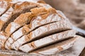 Rustic Bread on wooden background Royalty Free Stock Photo