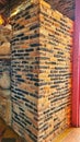 brick wall with assorted colors Royalty Free Stock Photo