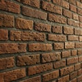 Rustic brick wall composed of irregular, textured rectangular bricks. The bricks are in Royalty Free Stock Photo