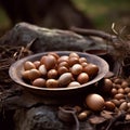 cluster of brown eggs