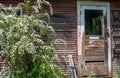 Rustic building employee entrance