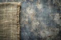 Rustic burlap texture against a weathered surface, ideal for vintage design projects and backgrounds. Generative AI Royalty Free Stock Photo