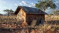 Desert Retreat: Solar Panels Find Home Amidst Sand\'s Serenity, generative ai