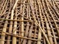 Rustic Cane Mesh Detailed Bamboo Fiber Weaving Background Texture Generative using Ai