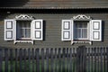 Rustic carved windows Royalty Free Stock Photo