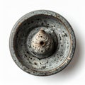 Rustic Ceramic Incense Burner With Textured Cone Detail On White Background Royalty Free Stock Photo
