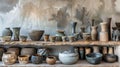 Rustic Ceramic Pottery Collection Royalty Free Stock Photo