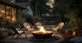 The Rustic Charm of a Backyard Fire Pit for Cozy Evenings Royalty Free Stock Photo
