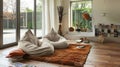 Rustic Charm Bean Bag in Modern Home