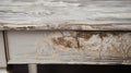 Rustic Charm: Close-up Of Peeling Paint On Cotton Console Table