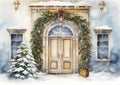 Rustic Charm at the Enormous Arched Doorway: A House Wreath for