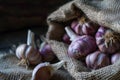 Rustic Charm: Garlic Bulbs on Burlap