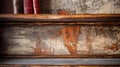 Rustic Charm: Vintage Rayon Bookcase With Flaking Paint And Eroded Interiors