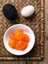 Rustic chinese golden salted egg yolk Royalty Free Stock Photo