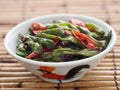 Rustic chinese long snake bean stir fry Royalty Free Stock Photo