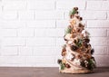 Rustic Christmas topiary Royalty Free Stock Photo