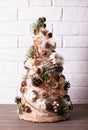 Rustic Christmas topiary Royalty Free Stock Photo