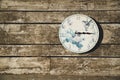 Rustic clock on wooden wall