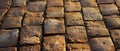 Rustic Cobblestone Street Texture. Background Image of Worn Stone Pavement Royalty Free Stock Photo