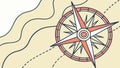 Rustic Compass Rose on Parchment Background, Old Map Navigation, vector design Generative AI Royalty Free Stock Photo