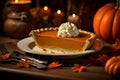 Rustic Cooking pumpkin pie. Generate Ai