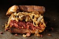 Rustic corned beef sandwich