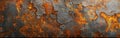 Rustic Corten Steel Stone Texture Background Banner - Grunge Orange Brown Metal Panorama Royalty Free Stock Photo