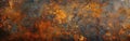 Rustic Corten Steel Stone Texture - Grunge Orange Brown Metal Panorama Background Banner Royalty Free Stock Photo