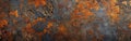 Rustic Corten Steel Stone Texture: Grunge Orange Brown Metal Panorama Background Banner Royalty Free Stock Photo