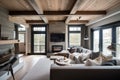 rustic cottage with clean and sleek modern furnishings for a chic look