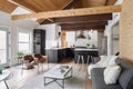 rustic cottage with clean and sleek modern furnishings for a chic look