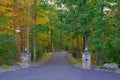 Rustic Country Home Driveway in Autumn Royalty Free Stock Photo