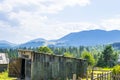 Rustic courtyard in Carpathians