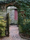 Rustic Courtyard and Garden Path Royalty Free Stock Photo