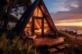 Rustic Cozy beach cabin. Generate Ai