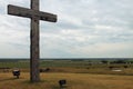 Rustic cross near fields midwest Nebraska Royalty Free Stock Photo