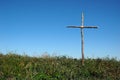 Rustic Cross over blue sky Royalty Free Stock Photo