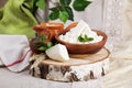 Rustic dairy products still life Royalty Free Stock Photo