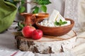 Rustic dairy products still life Royalty Free Stock Photo