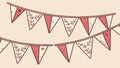 Rustic decorative bunting, seamless vintage party pattern, vector design Generative AI Royalty Free Stock Photo