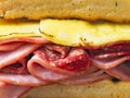 Rustic deli cold cuts sandwich Royalty Free Stock Photo