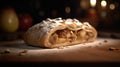 Rustic Delight: Close-up of Ultra-Realistic Apfelstrudel