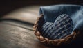 Rustic denim heart a symbol of love generated by AI