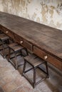 Rustic dining room of the Abbey of Saint Hilaire in the Luberon in France