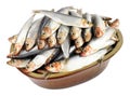 Rustic Dish Filled With Fresh Raw Fish Royalty Free Stock Photo